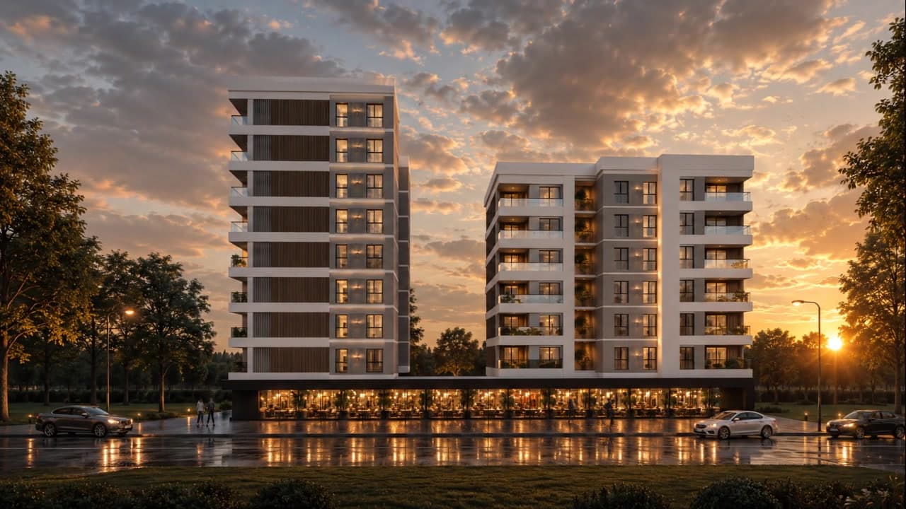 Sirius 48 iki bloklu yerleşim, geniş açı