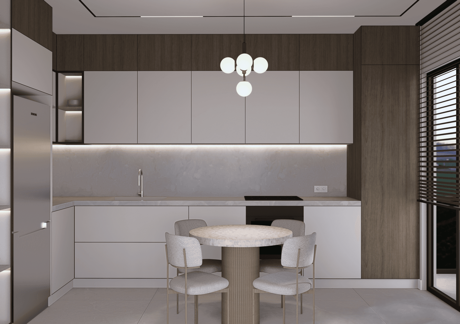 Sirius 48 mutfak — modern tezgâh ve dolap kurgusu, I